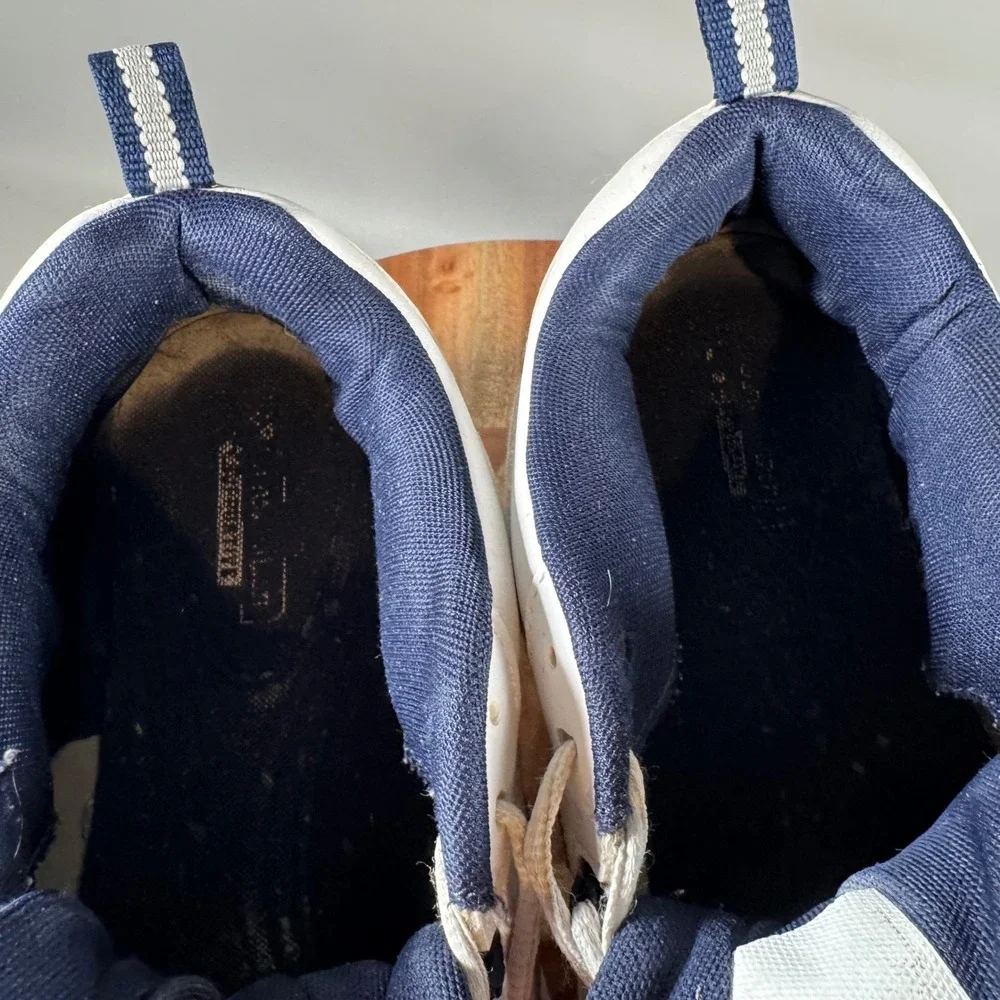 New Balance 608 V5 Mens 10 2E White Navy Leather Training Shoes